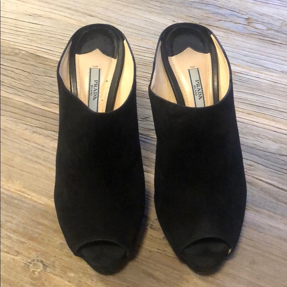 Authentic Prada Black Suede Mules - Picture 5 of 8